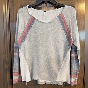 Free People Gray Knit Top